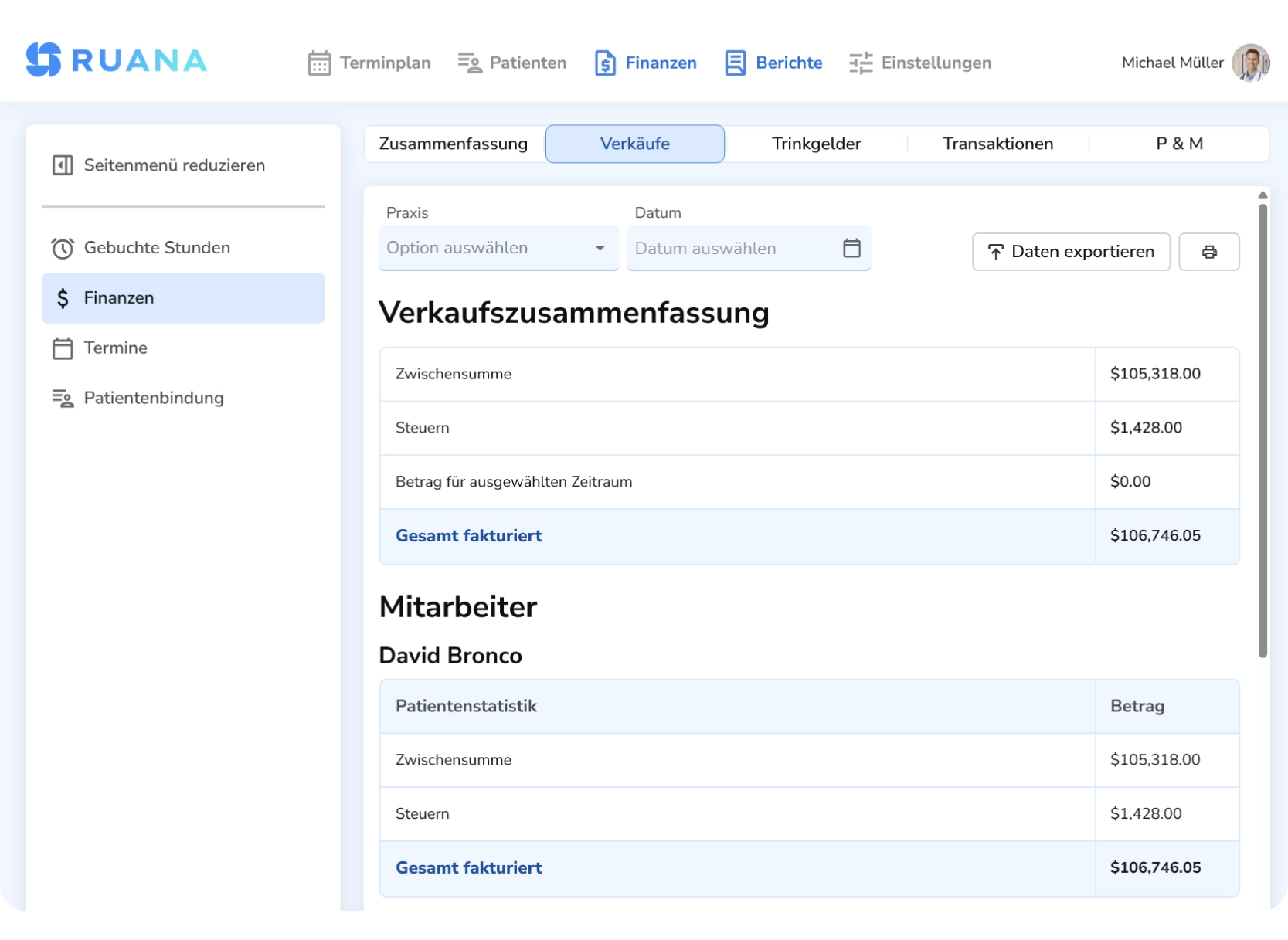 Finanzen & Statistiken im Blick