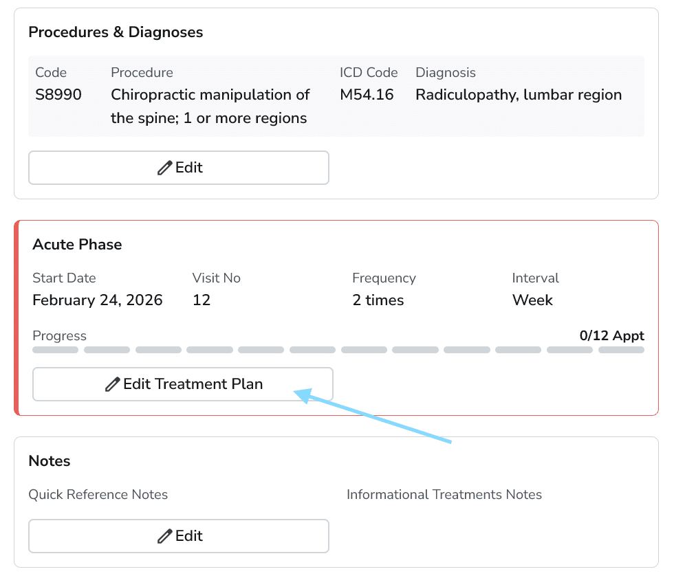 Organized treatment plans