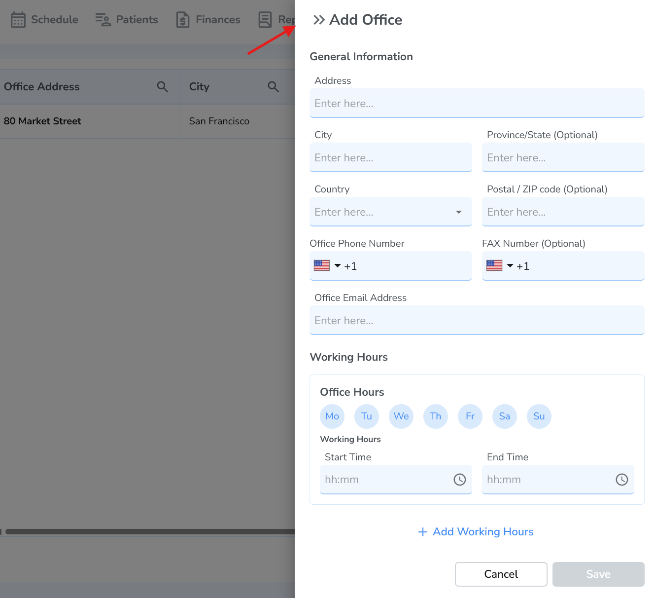 Add Office form in Ruana