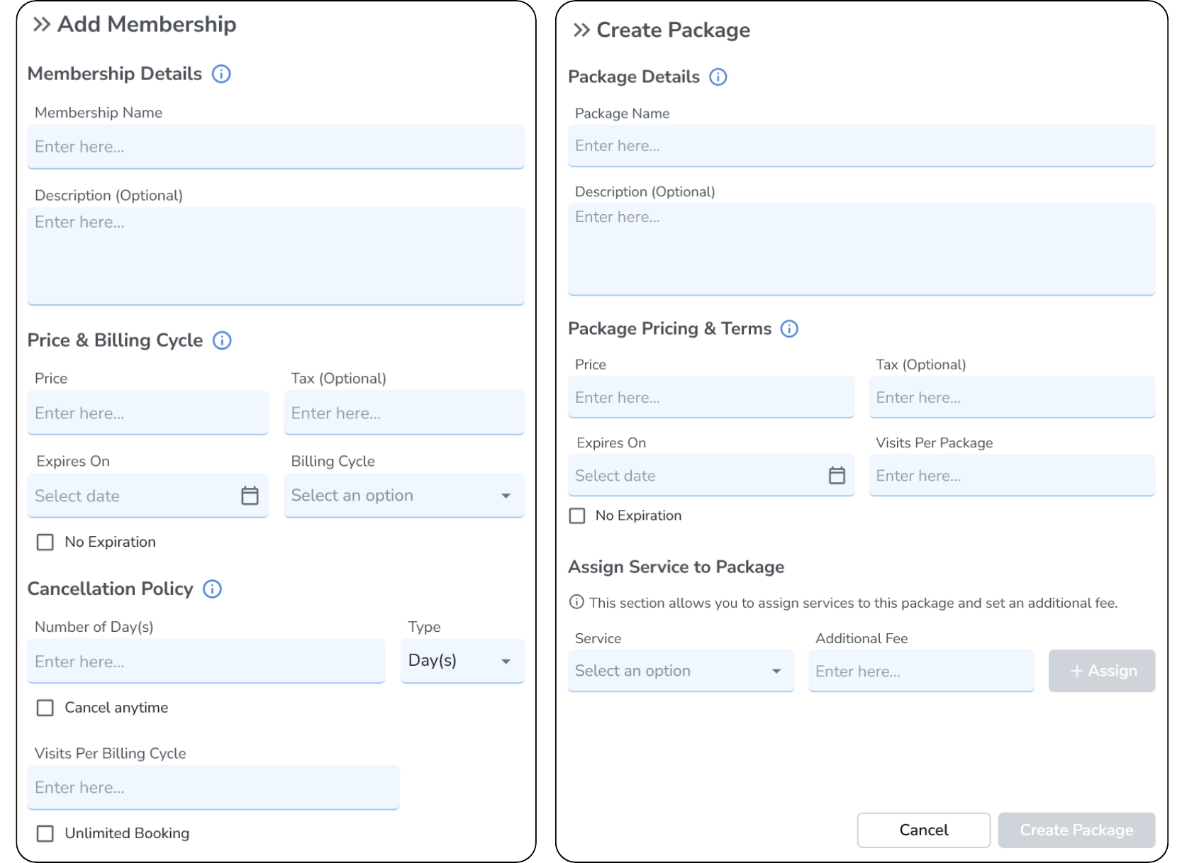 Build custom session packages