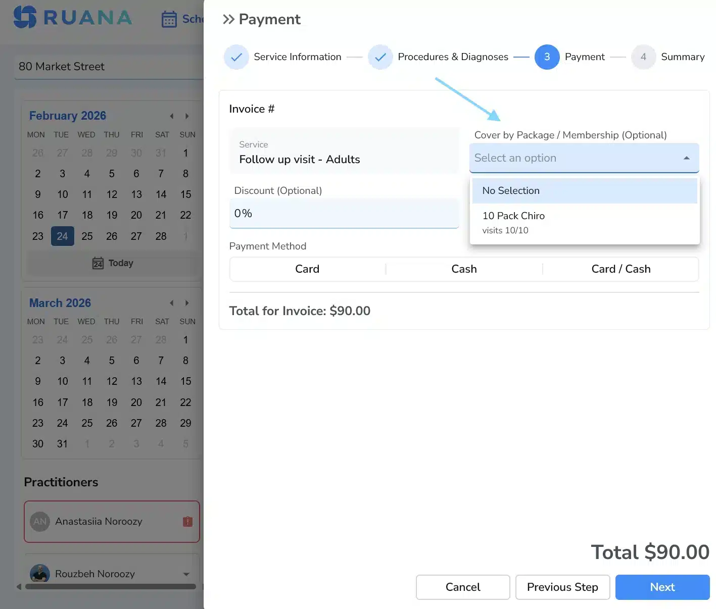 Automatic package billing management