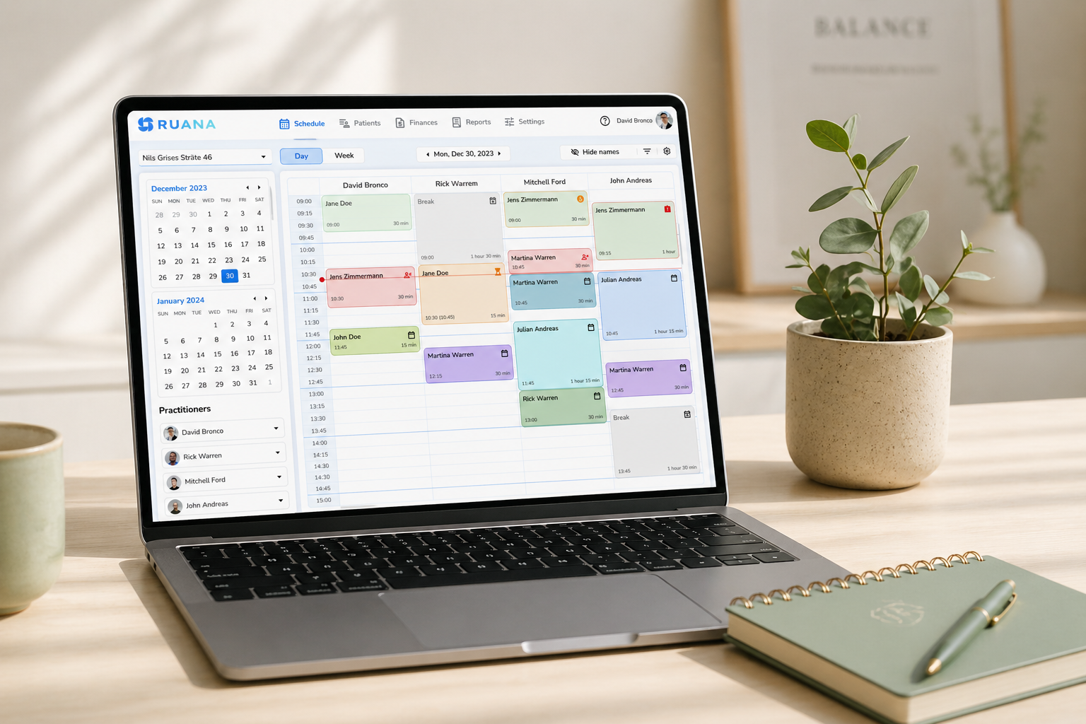 Software de gestión de citas para osteópatas con calendario digital y agenda organizada en tiempo real